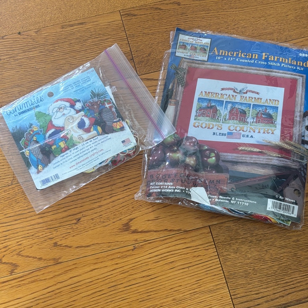 Cross Stitch Kits - Santa & American Farmland - Multi Color